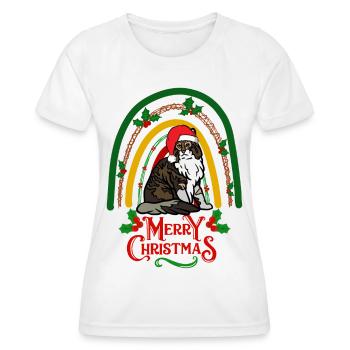 Maine Coon Katze Weihnachten - Frauen Funktions-T-Shirt - Weiß - Vorne - AI Model Female 172 dark (172cm)