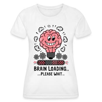 Brain Loading Please Wait Funny Cartoon Humor - Women's Functional T-Shirt - white - Front - AI Model Female 172 dark (172cm)