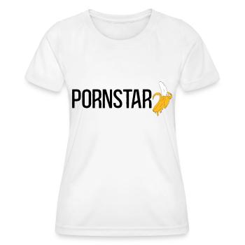 Pornstar Porn Star Banana - Women's Functional T-Shirt - white - Front - AI Model Female 172 dark (172cm)