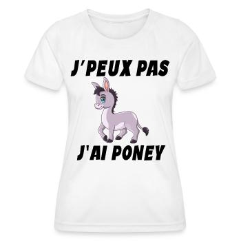 poney, cheval, poney club - T-shirt sport Femme - blanc - Devant - AI Model Female 172 dark (172cm)