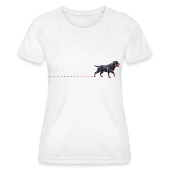 Rottweiler Chien Traces Pattes Pistes Chiens - T-shirt sport Femme - blanc - Devant - AI Model Female 172 dark (172cm)