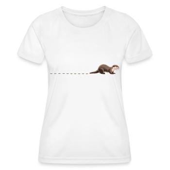Otterspuren Seeotter Spuren Fußabdruck Otter - Frauen Funktions-T-Shirt - Weiß - Vorne - AI Model Female 172 dark (172cm)