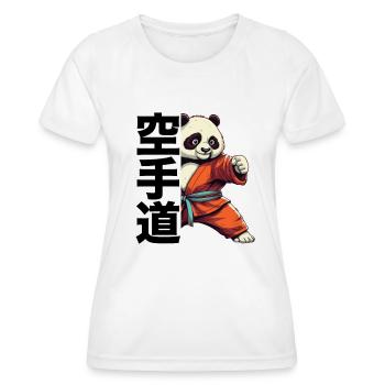 Karate Panda Sommerspass - Frauen Funktions-T-Shirt - Weiß - Vorne - AI Model Female 172 dark (172cm)