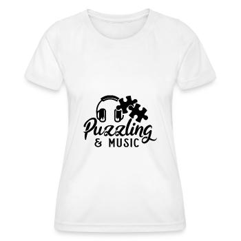 Puzzle und Musik: Puzzler, Musiker - Frauen Funktions-T-Shirt - Weiß - Vorne - AI Model Female 172 dark (172cm)