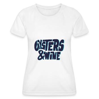 Manger Huîtres Fruits de Mer Vin Chef - T-shirt sport Femme - blanc - Devant - AI Model Female 172 dark (172cm)
