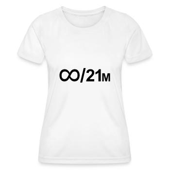 Bitcoin Infinite by 21 million - Women's Functional T-Shirt - white - Front - AI Model Female 172 dark (172cm)