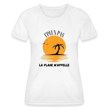 été humour la plage m'appelle vacances soleil - T-shirt sport Femme - blanc - Devant - AI Model Female 172 dark (172cm)