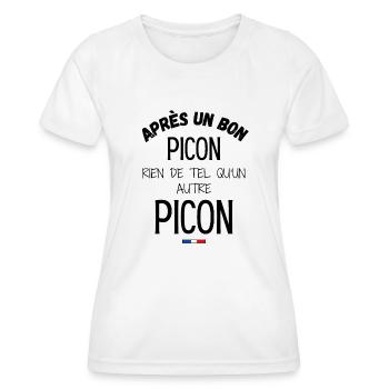 Humour alsace alcool picon cadeau alsacien drôle - T-shirt sport Femme - blanc - Devant - AI Model Female 172 dark (172cm)
