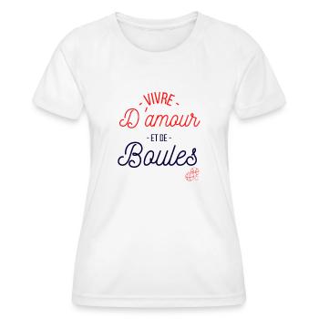 Idée Cadeau pétanque humoristique humour bouliste - T-shirt sport Femme - blanc - Devant - AI Model Female 172 dark (172cm)