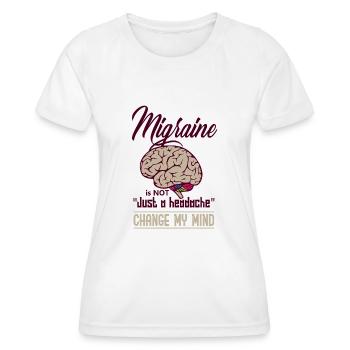 Headache migraine illness gift brain - Women's Functional T-Shirt - white - Front - AI Model Female 172 dark (172cm)