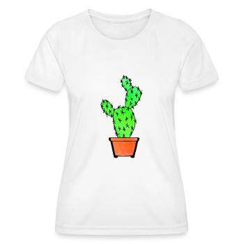 Watercolor Cactus - Frauen Funktions-T-Shirt - Weiß - Vorne - AI Model Female 172 dark (172cm)
