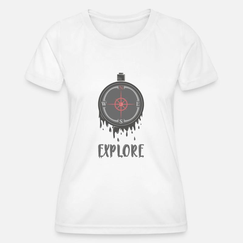 Discover - North Pole - Compass - Explorer design - Women's Functional T-Shirt - white