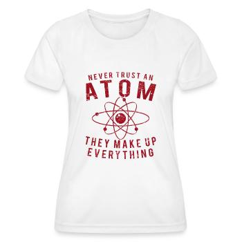 Atom - Frauen Funktions-T-Shirt - Weiß - Vorne - AI Model Female 172 dark (172cm)
