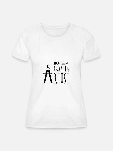 Zeichnen - Frauen Funktions-T-Shirt - Weiß