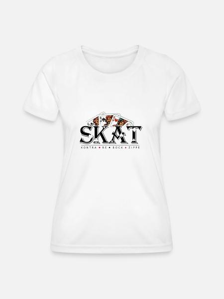Skat Kartenspiel - Frauen Funktions-T-Shirt - Weiß