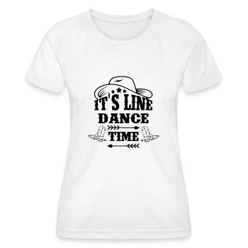 Linedance Time Country Western music dancing motif - Women's Functional T-Shirt - white - Front - AI Model Female 172 dark (172cm)