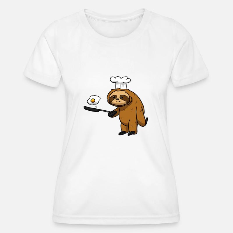 Cook sloth - Women's Functional T-Shirt - white