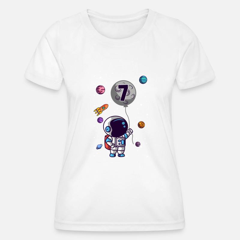 Astronaut 7th birthday outer space for boy - Women's Functional T-Shirt - white