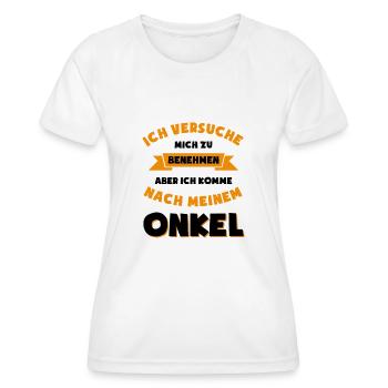 Ich versuche mich zu benehmen Onkel - Frauen Funktions-T-Shirt - Weiß - Vorne - AI Model Female 172 dark (172cm)