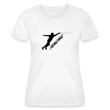 Fechten Fencing Fechter - Frauen Funktions-T-Shirt - Weiß - Vorne - AI Model Female 172 dark (172cm)