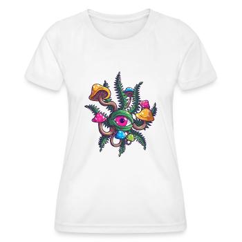 Champignons magiques Trippy Psychédélique Cannabis Weed A - T-shirt sport Femme - blanc - Devant - AI Model Female 172 dark (172cm)
