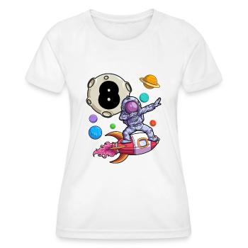 Dabbing Astronaut 8 Yrs Old Birthday Boy Space 8e - T-shirt sport Femme - blanc - Devant - AI Model Female 172 dark (172cm)