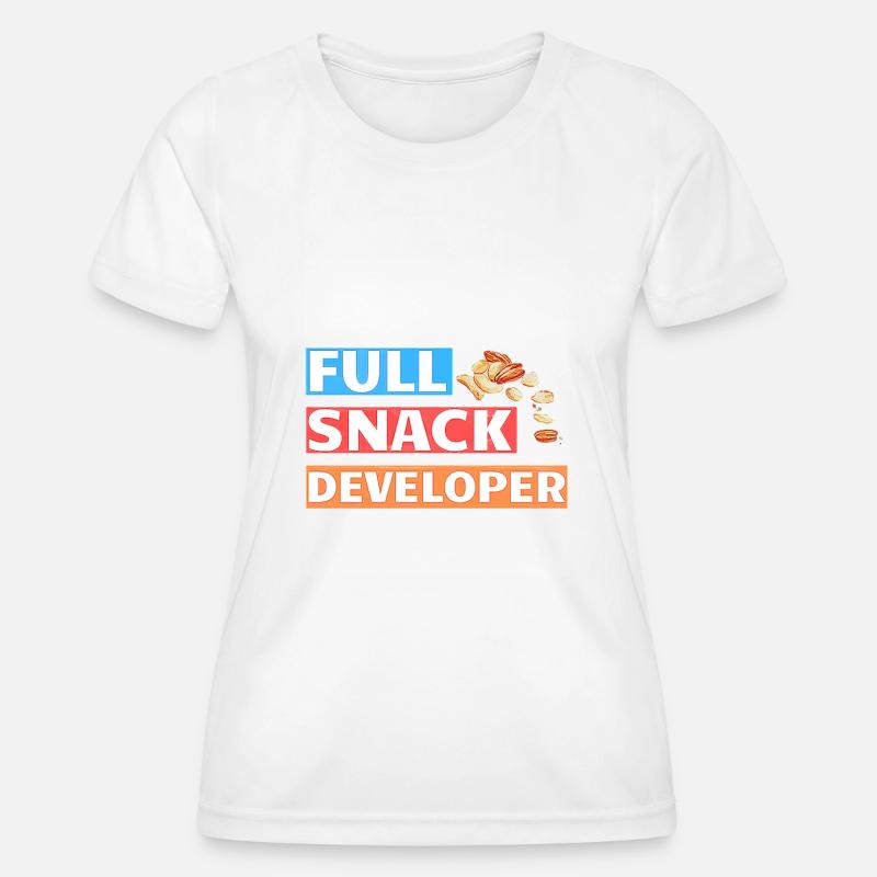 FULL SNACK DEVELOPER - DEVELOPER PUN - Frauen Funktions-T-Shirt - Weiß