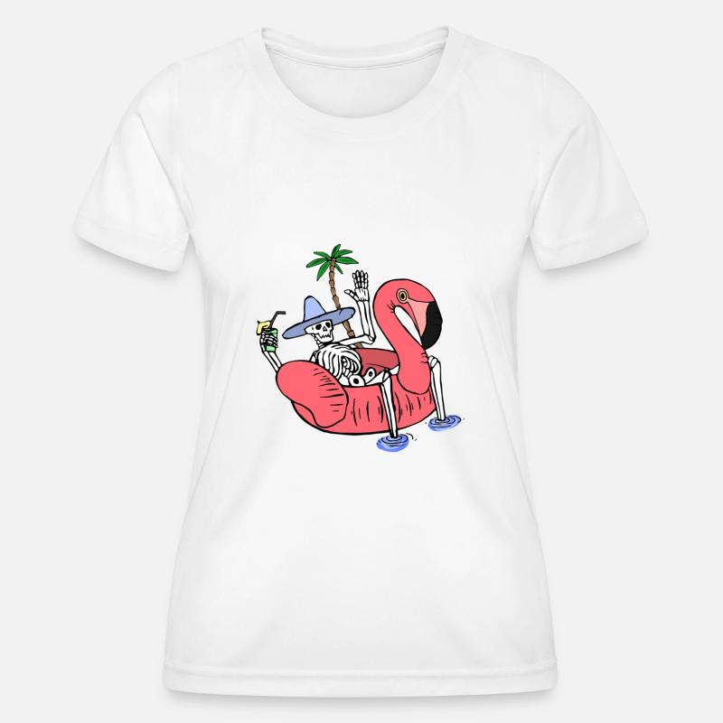 Skeleton on Summer Holiday - Women's Functional T-Shirt - white