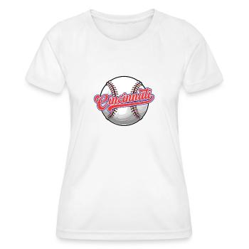 Vintage Cincinnati City Baseball En Détresse Drôle - T-shirt sport Femme - blanc - Devant - AI Model Female 172 dark (172cm)