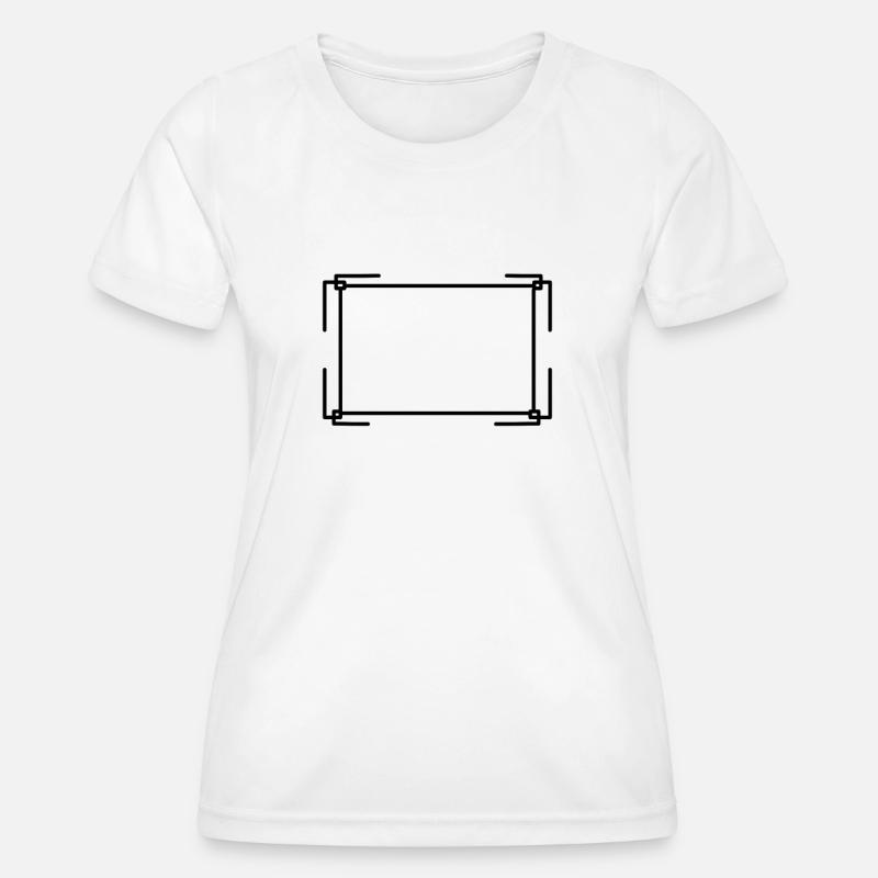 Rectangular frame in black basic text - Women's Functional T-Shirt - white