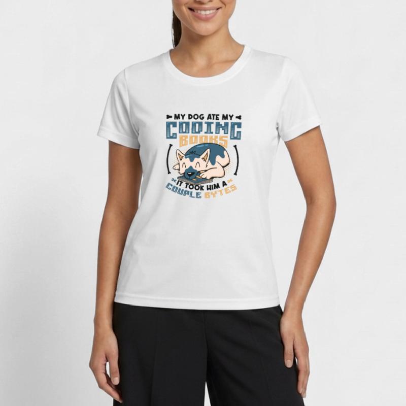 Hund Bytes Code Computer Scherz Programmierung Frauen Funktions-T-Shirt