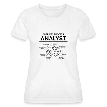 Analyste des processus d’affaires - T-shirt sport Femme - blanc - Devant - AI Model Female 172 dark (172cm)