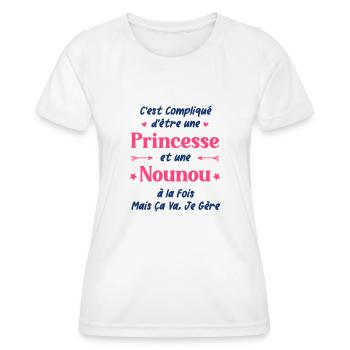 Une super NOUNOU - T-shirt sport Femme - blanc - Devant - AI Model Female 172 dark (172cm)