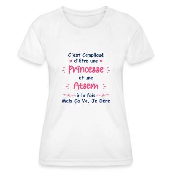 atsem - T-shirt sport Femme - blanc - Devant - AI Model Female 172 dark (172cm)