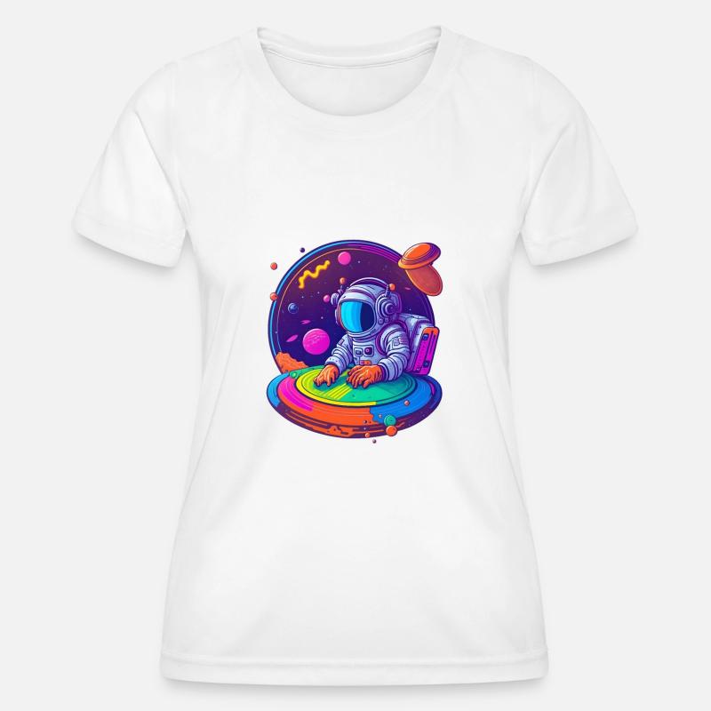 Retro Astronaut DJ - Women's Functional T-Shirt - white