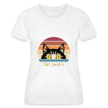 cat lovers - T-shirt sport Femme - blanc - Devant - AI Model Female 172 dark (172cm)