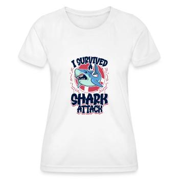 Shark attack - Women's Functional T-Shirt - white - Front - AI Model Female 172 dark (172cm)