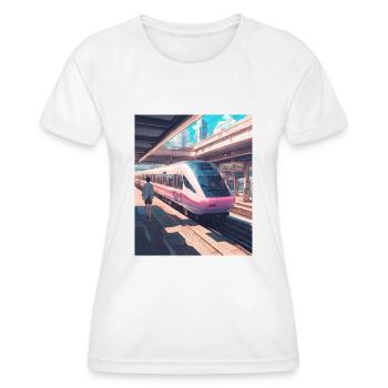 Japan Railway Station Train - Women's Functional T-Shirt - white - Front - AI Model Female 172 dark (172cm)