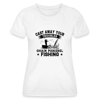Pushed Away - Fish Chain Pick - Women's Functional T-Shirt - white - Front - AI Model Female 172 dark (172cm)