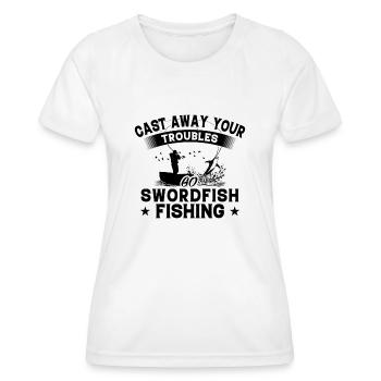 Throw Away - Fish Swordfish - Women's Functional T-Shirt - white - Front - AI Model Female 172 dark (172cm)