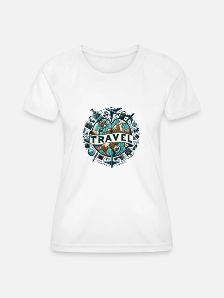 Weltreise-Abenteuer und Entdeckungen - Frauen Funktions-T-Shirt - Weiß
