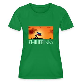 Philippinen Filipino Flagge Stolz I Geschenk - Frauen Funktions-T-Shirt - Kelly Green - Vorne - AI Model Female 172 dark (172cm)