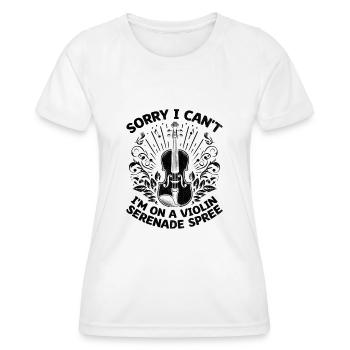 Désolé je ne peux pas je suis sur un violon sérénade spree violi - T-shirt sport Femme - blanc - Devant - AI Model Female 172 dark (172cm)