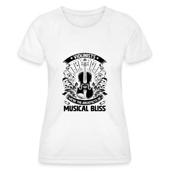 Violonistes : Nous sommes les architectes du bonheur musical V - T-shirt sport Femme - blanc - Devant - AI Model Female 172 dark (172cm)