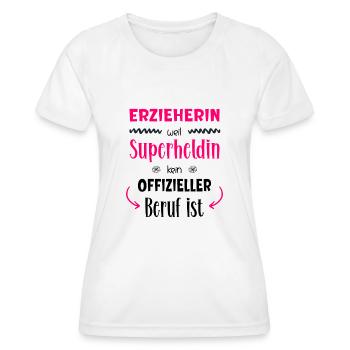 Erzieherin Superheldin - Frauen Funktions-T-Shirt - Weiß - Vorne - AI Model Female 172 dark (172cm)