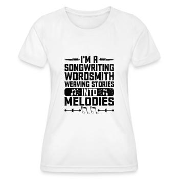 Musicien Auteur-compositeur Chanteur Musicien Musique Musique Pr - T-shirt sport Femme - blanc - Devant - AI Model Female 172 dark (172cm)