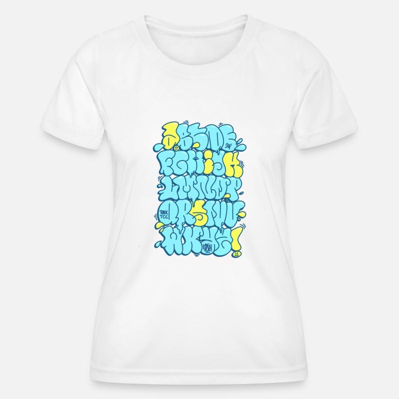 Graffiti Alphabet throwup throw up - Women's Functional T-Shirt - white