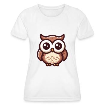 cute mystical owl with googly eyes - Women's Functional T-Shirt - white - Front - AI Model Female 172 dark (172cm)