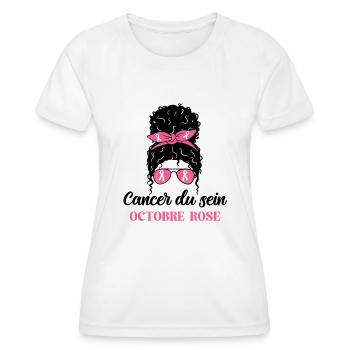 Pink October 2024 Breast Cancer Month - Women's Functional T-Shirt - white - Front - AI Model Female 172 dark (172cm)