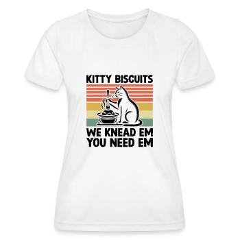 Kätzchenkekse Wir Kneten Em Du Brauchst Em Backen Backen - Frauen Funktions-T-Shirt - Weiß - Vorne - AI Model Female 172 dark (172cm)